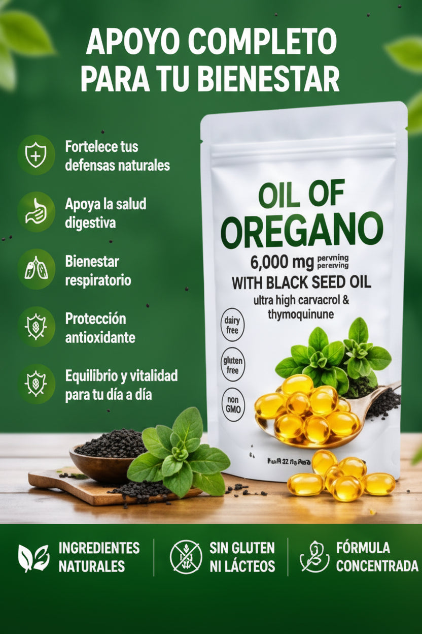 🍃 OIL OF OREGANO + BLACK SEED OIL 🍃 Cápsulas de Aceite de Orégano|180 Cápsulas |🌱