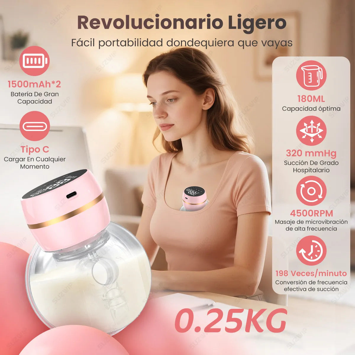 🍼 Extractor de Leche Materna Recargable Inteligente⭐