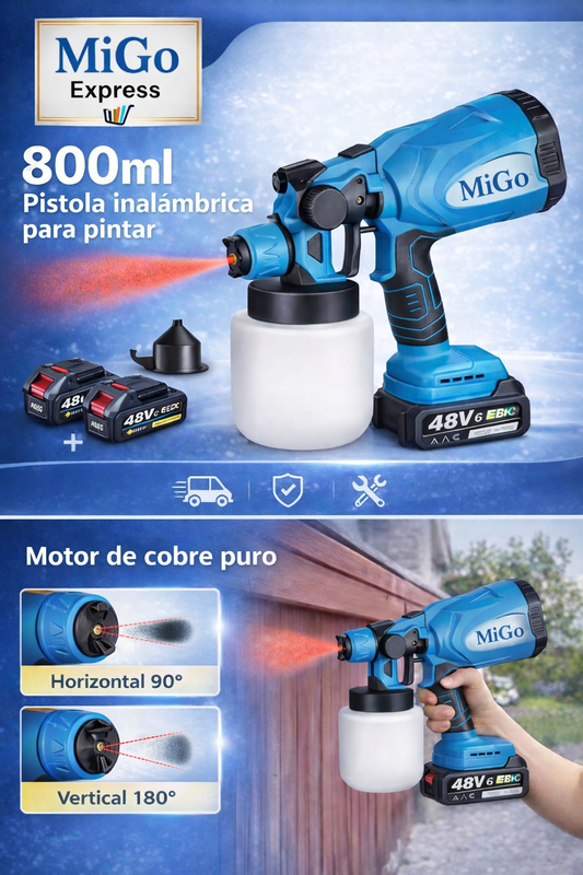🎨 Pistola Pulverizadora 48V Profesional-Pistola de pintura Profesional Inalámbrica🔋