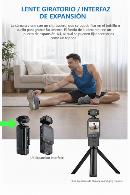 🎥Cámara Portátil Inteligente con Pantalla –Graba Todo en Alta Definición Donde Sea