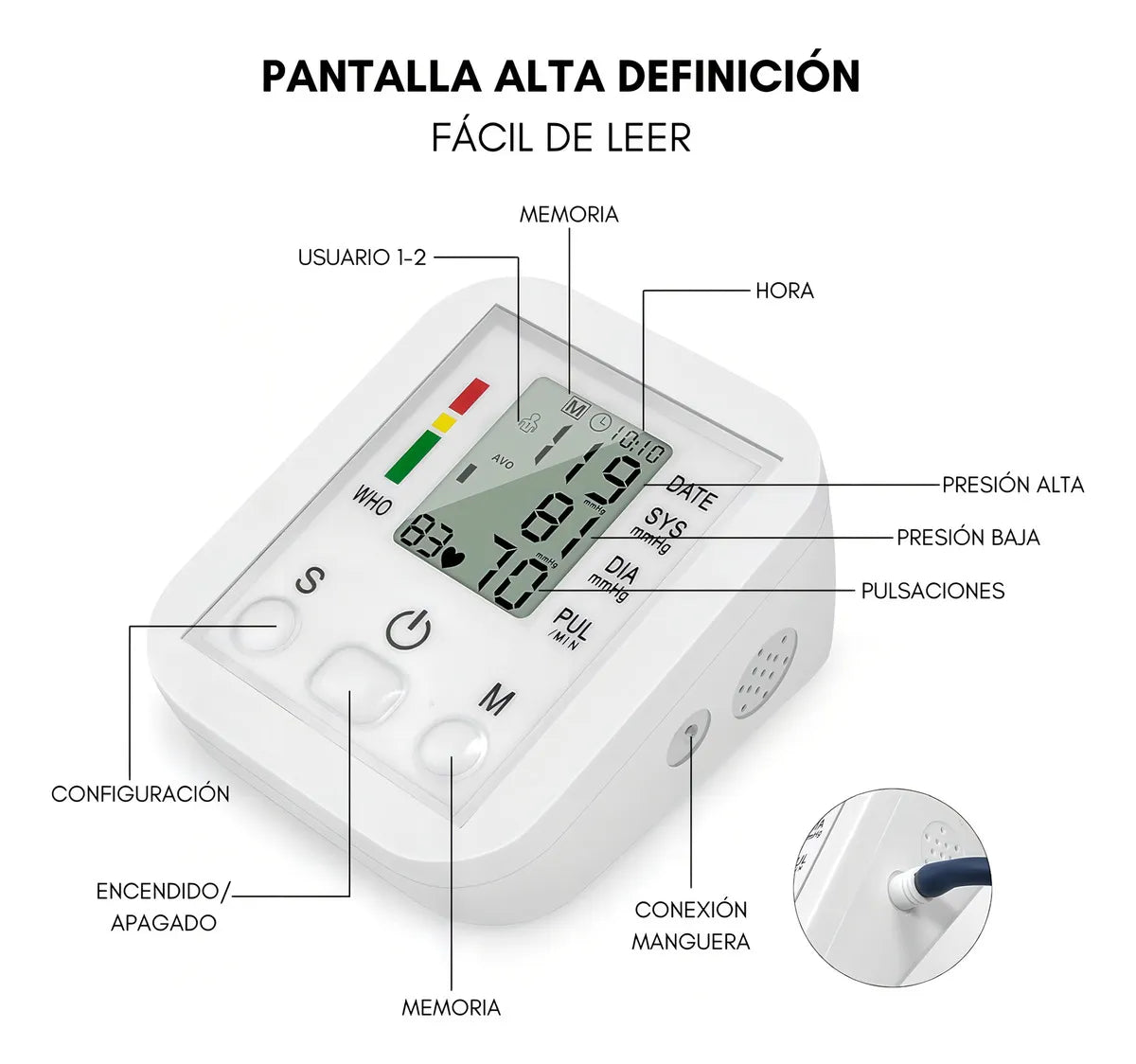 🩺Tensiómetro Digital de Brazo – Precisión Profesional en Casa